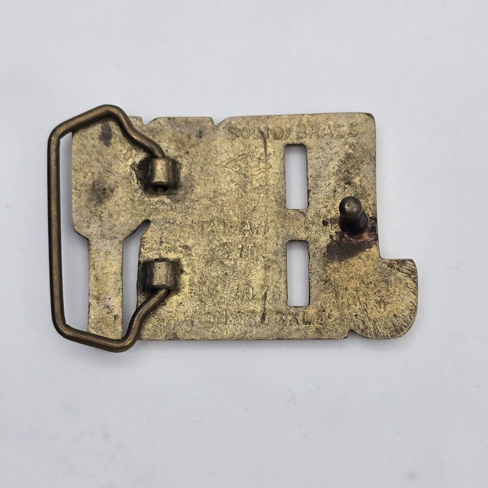 Vintage 1978 Baron Buckle Solid Brass "Jerry" Belt Buckle - Picture 2 of 2